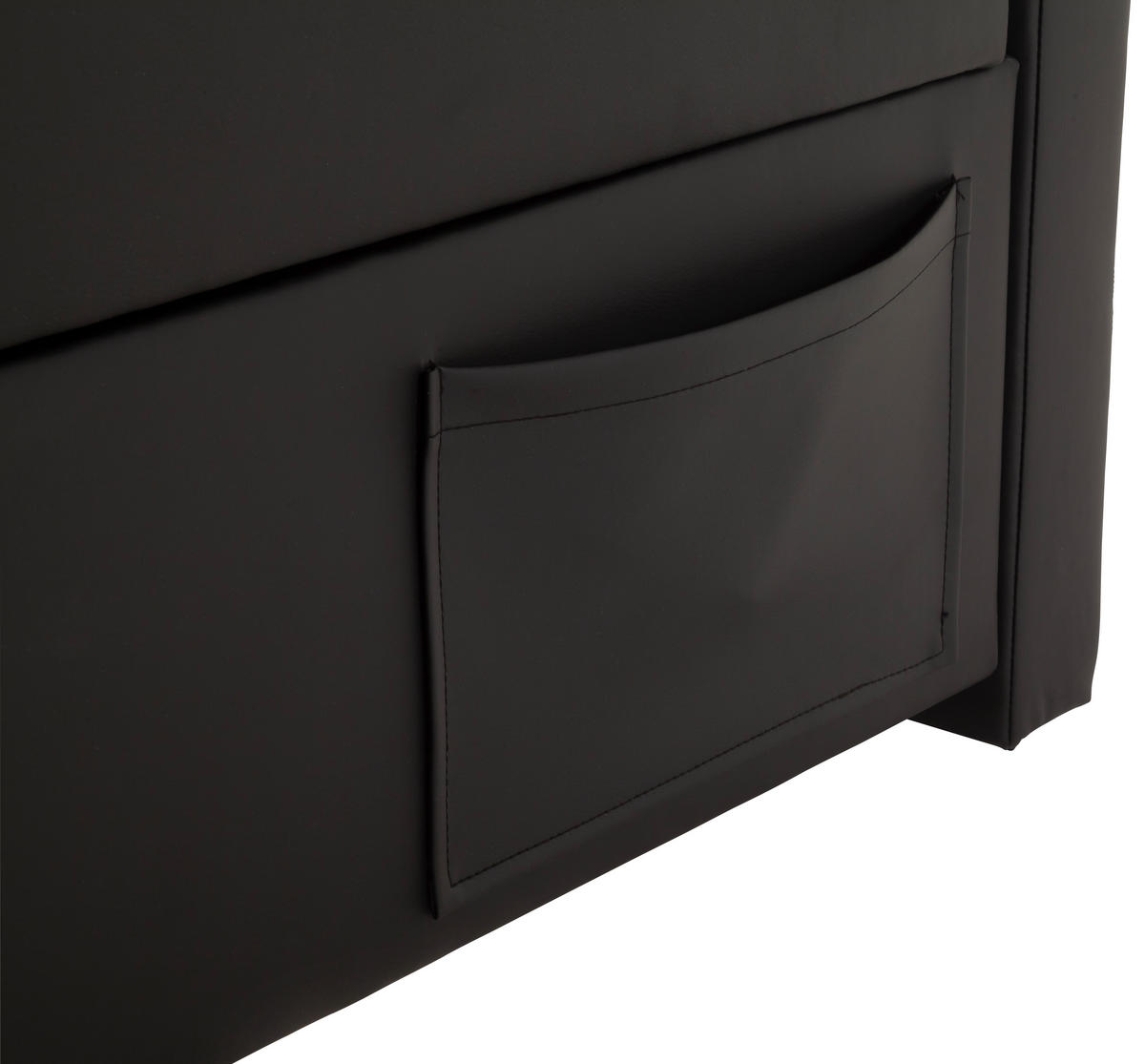 BOXSPRINGBETT 140/200 cm  in Schwarz  - Silberfarben/Schwarz, Design, Kunststoff/Textil (140/200cm) - Xora