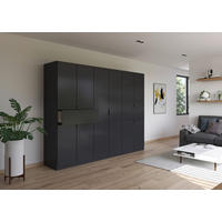 GARDEROB MED GÅNGJÄRN 271/210/54 cm 10-dörrar - grå, Modern, metall/trämaterial (271/210/54cm) - Rauch Möbel