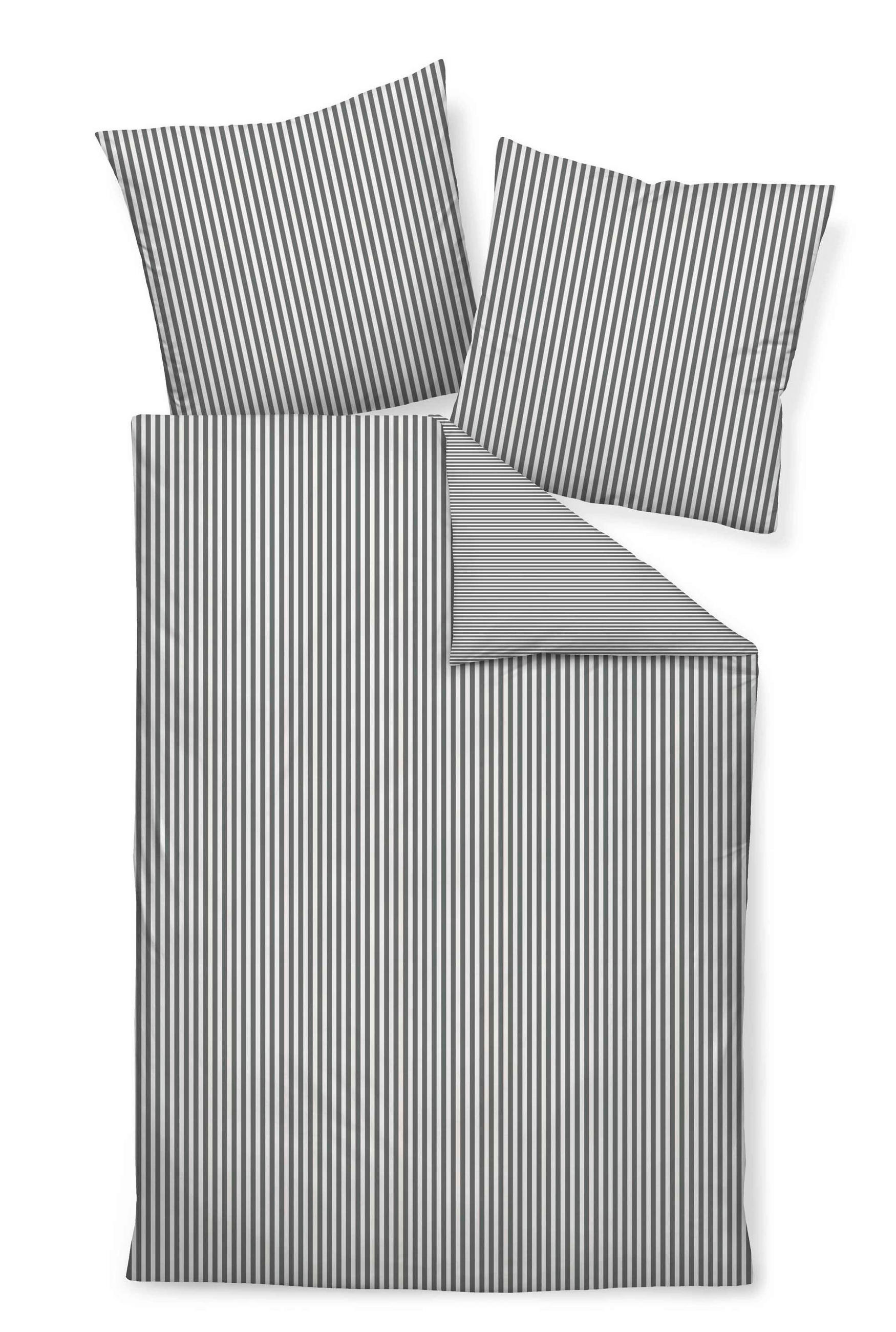 WENDEBETTWÄSCHE Giorgio Makosatin 200/220 cm  - Anthrazit/Weiß, KONVENTIONELL, Textil (200/220cm) - Janine