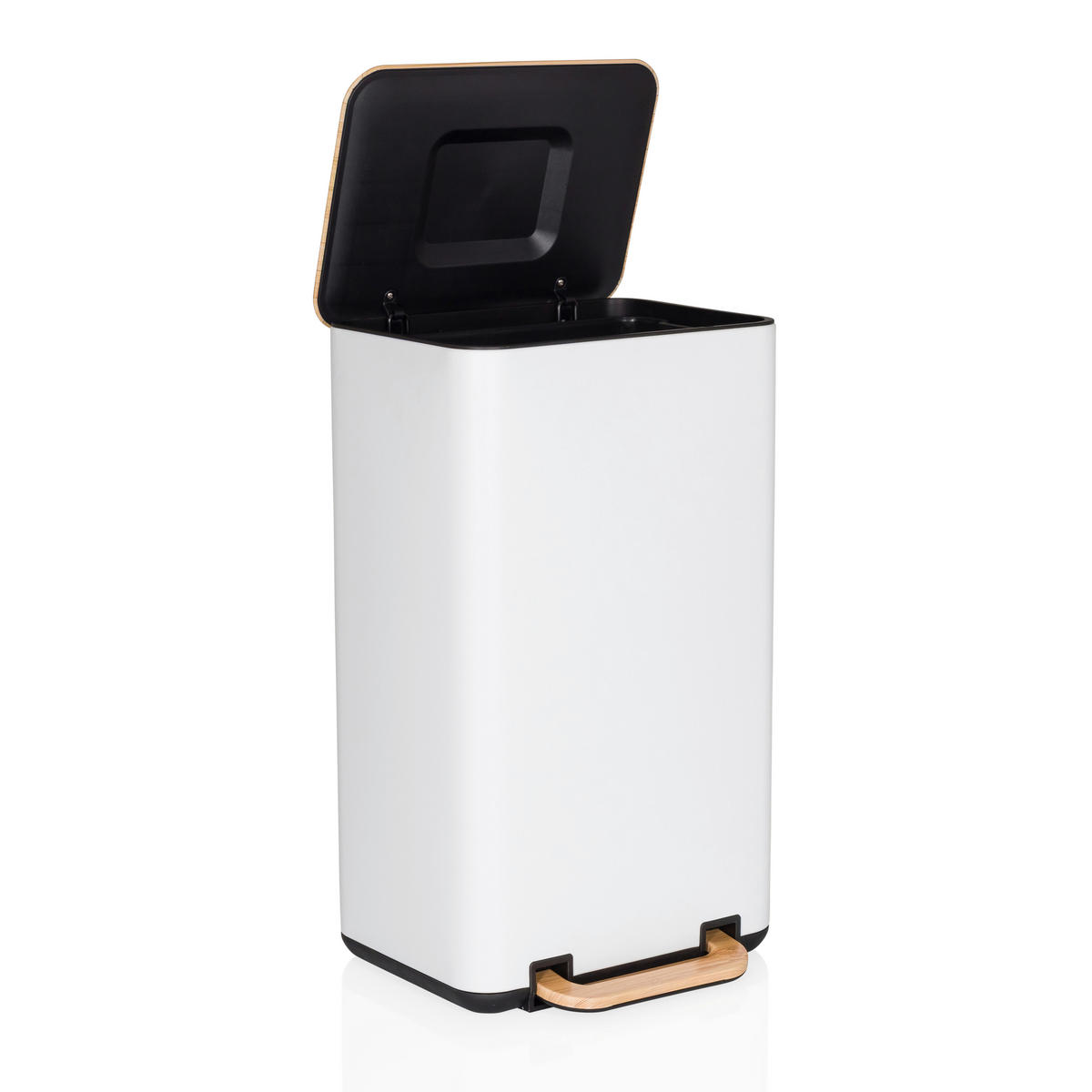 ABFALLEIMER 30 L  - Walnussfarben/Creme, MODERN, Kunststoff/Metall (31/62/36cm) - MID.YOU