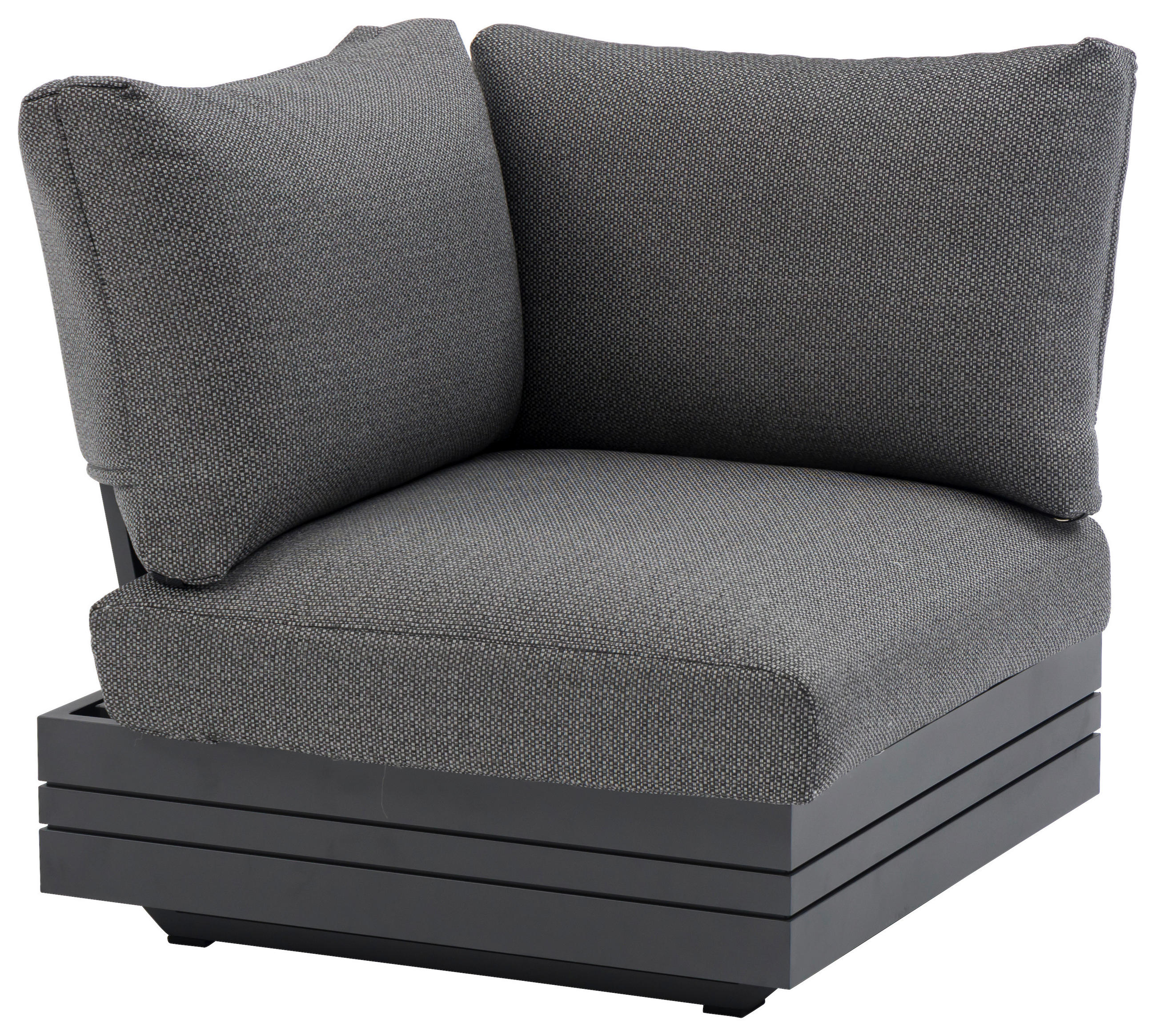 LOUNGEECKTEIL - Dunkelgrau/Graphitfarben, Design, Textil/Metall (74/76/68cm) - Zebra 