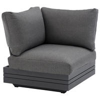 LOUNGEECKTEIL - Dunkelgrau/Graphitfarben, Design, Textil/Metall (74/76/68cm) - Zebra 