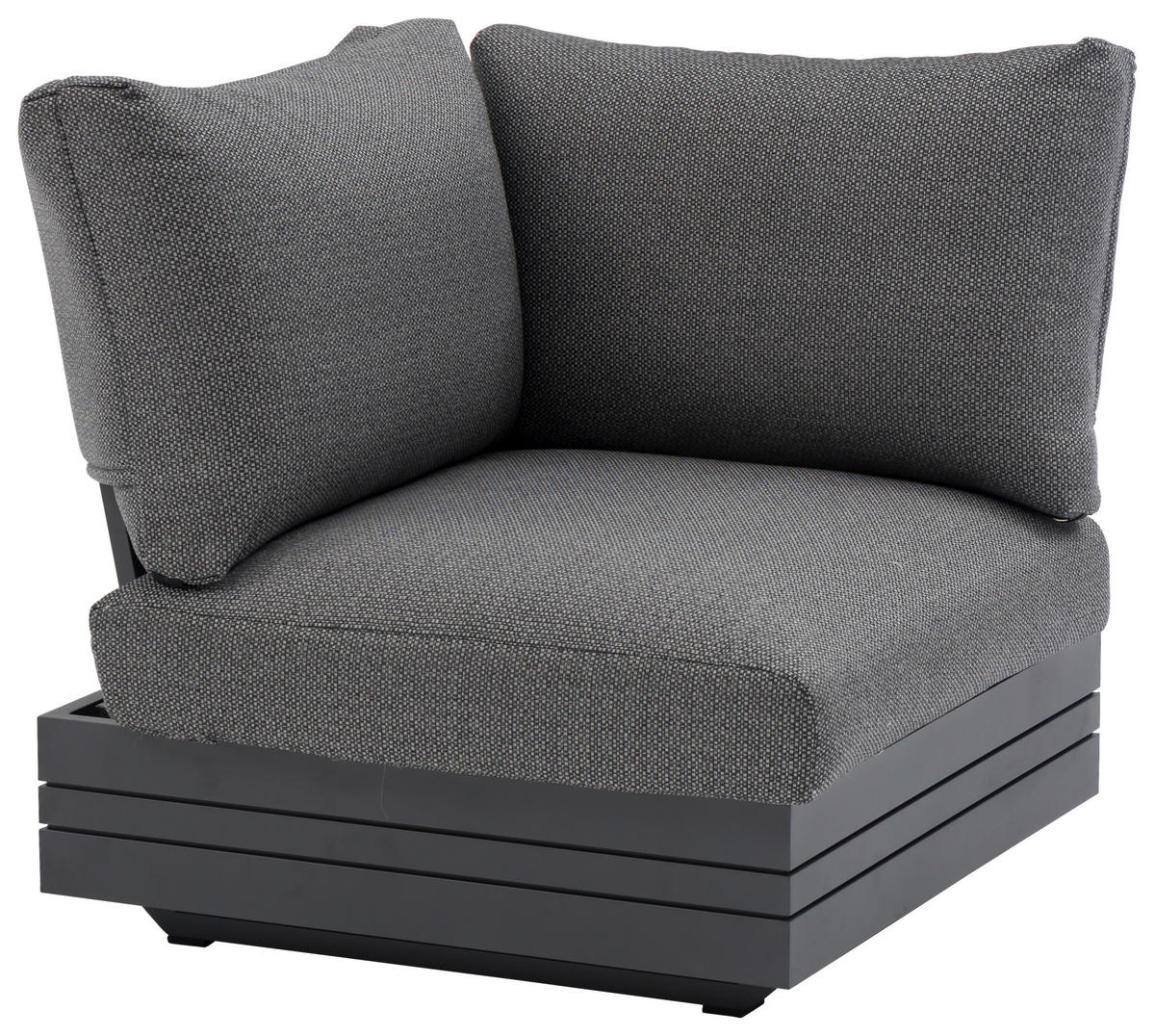 LOUNGEECKTEIL - Dunkelgrau/Graphitfarben, Design, Textil/Metall (74/76/68cm) - Zebra 