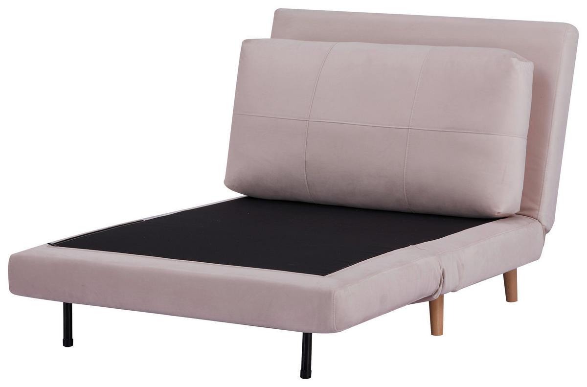 SCHLAFSESSEL Samt Rosa    - Naturfarben/Rosa, Design, Holz/Textil (100/82/91cm) - Ti'me