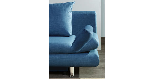 SCHLAFSOFA Flachgewebe Blau - Chromfarben/Blau, Design, Kunststoff/Textil (194/73/91cm) - Xora