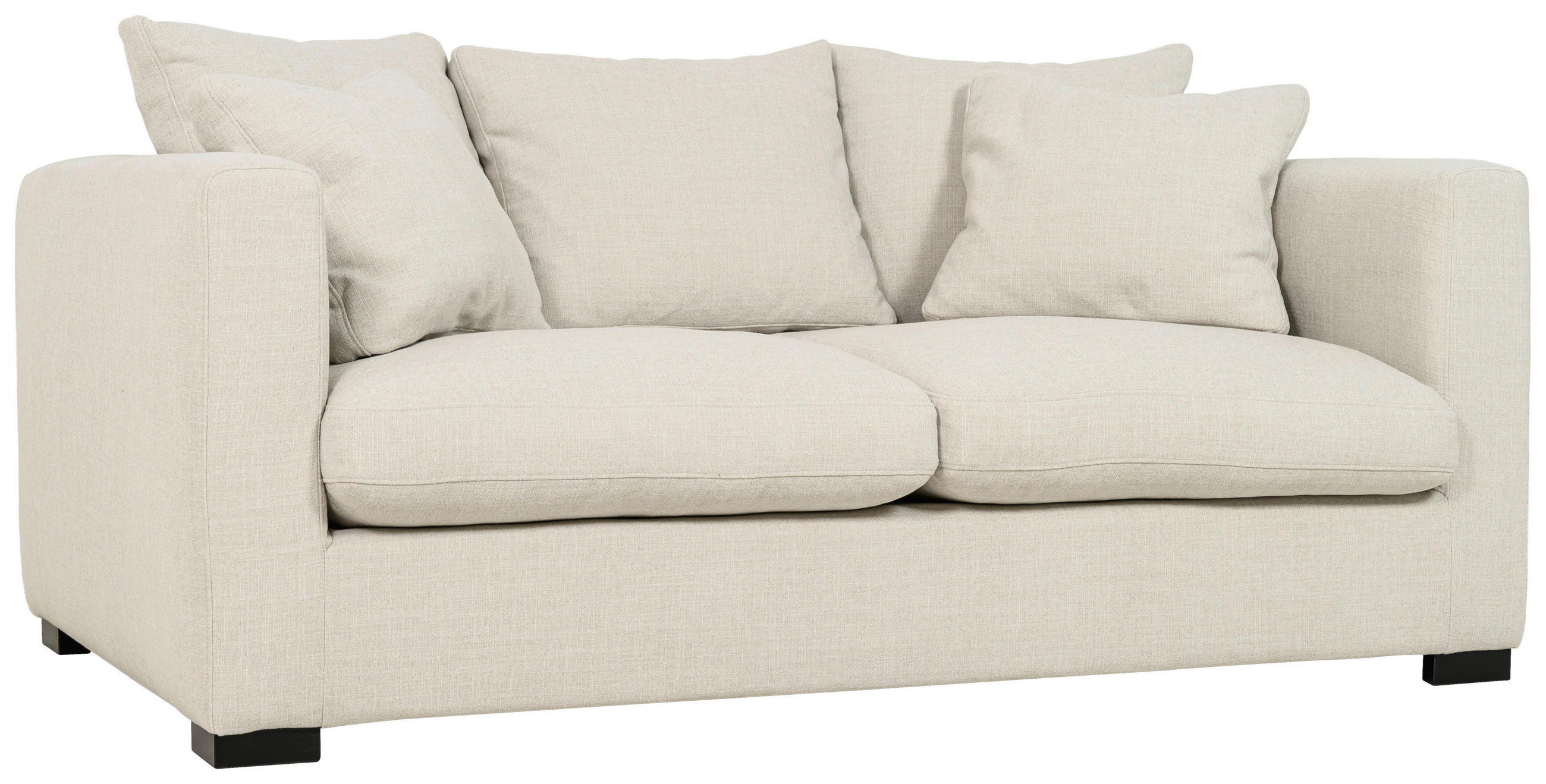 2-SITS SOFFA i flatväv beige  - beige/svart, Klassisk, metall/trä (175/80/113cm) - Pure Home Comfort
