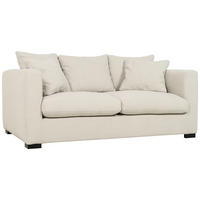 2-SITS SOFFA i flatväv beige  - beige/svart, Klassisk, metall/trä (175/80/113cm) - Pure Home Comfort