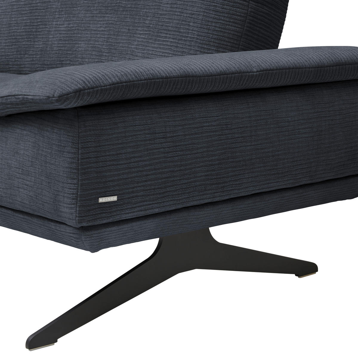 ECKSOFA in Flachgewebe Dunkelgrau  - Dunkelgrau/Schwarz, Design, Textil/Metall (155/284cm) - Koinor