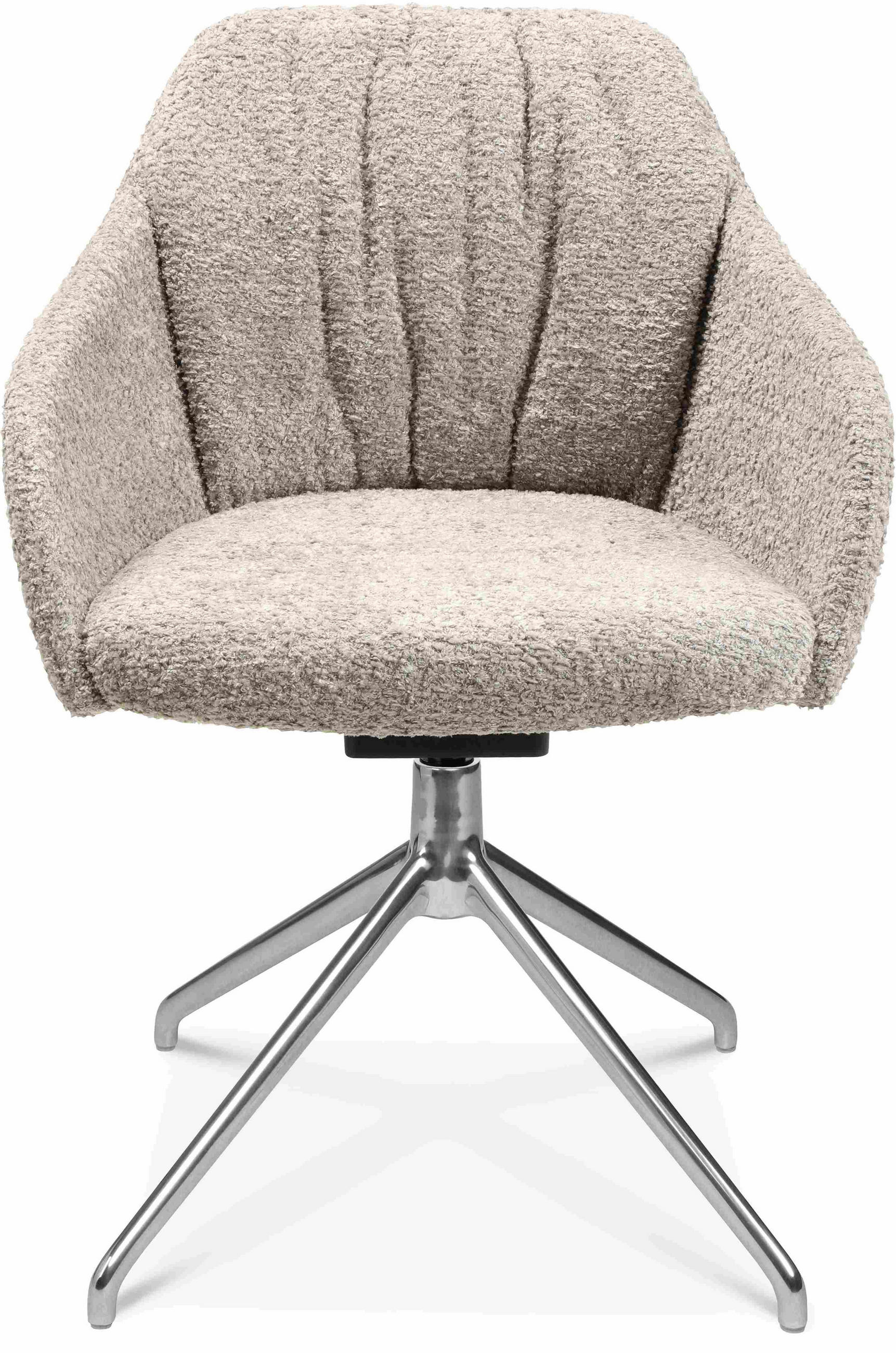 ARMLEHNSTUHL in Aluminium Bouclé - Greige/Alufarben, Design, Textil/Metall (58/81,5-84,5/60cm) - Johann Jakob