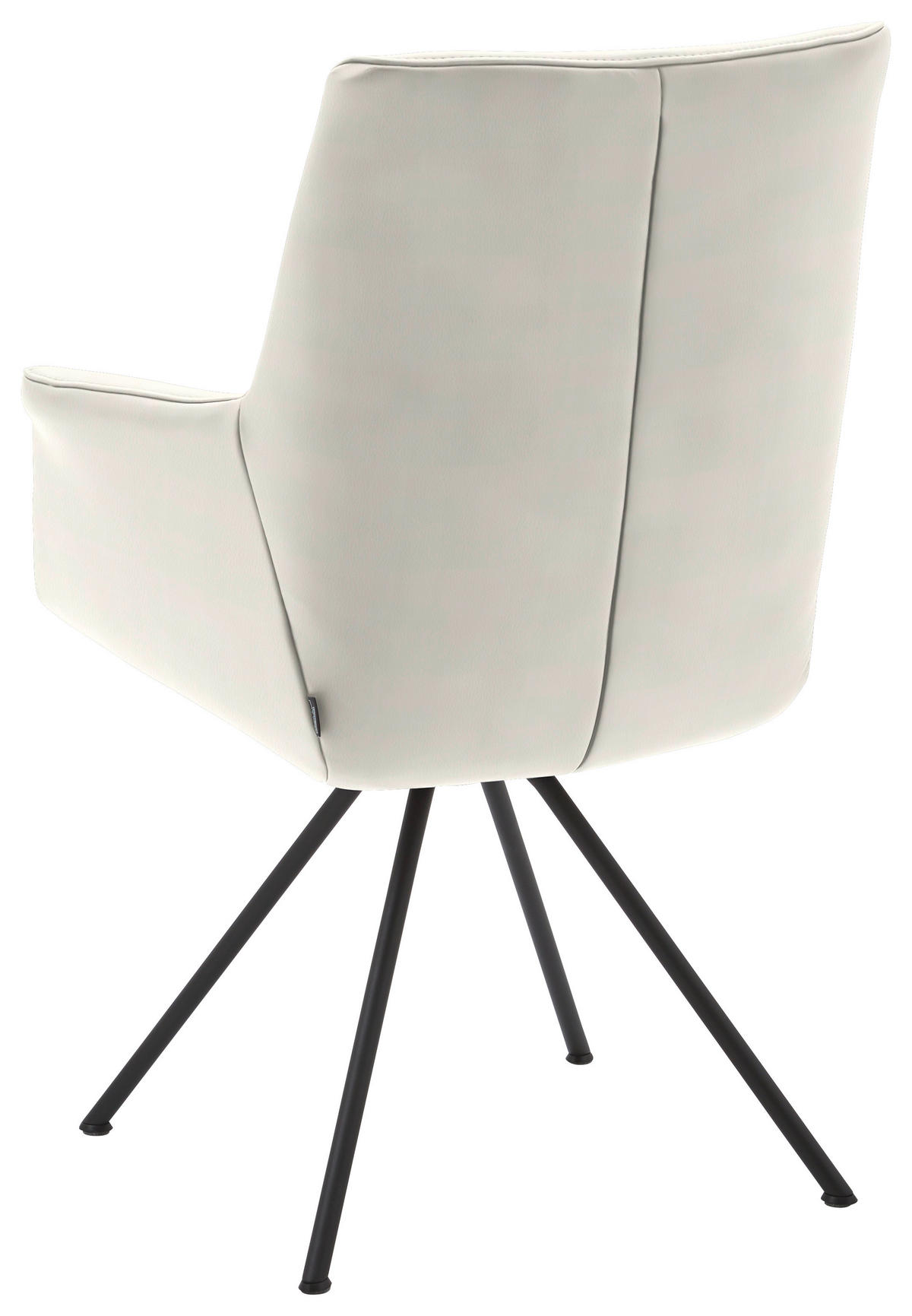 ARMLEHNSTUHL  in Stahl Echtleder pigmentiert  - Creme/Schwarz, Design, Leder/Metall (60/90/61cm) - Dieter Knoll