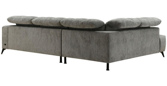 ECKSOFA Dunkelgrau Chenille  - Dunkelgrau/Schwarz, Design, Textil/Metall (214/293cm) - Xora