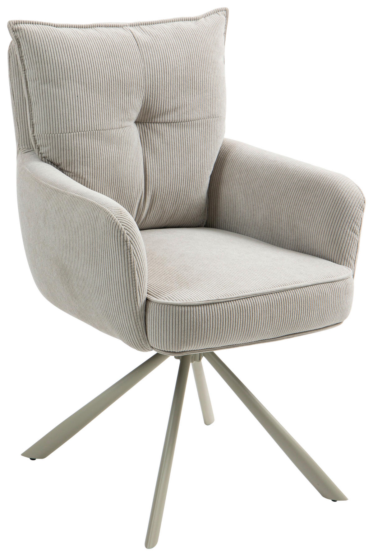 ARMLEHNSTUHL  in Feincord  - Beige, Design, Textil/Metall (61/95/67cm) - Novel