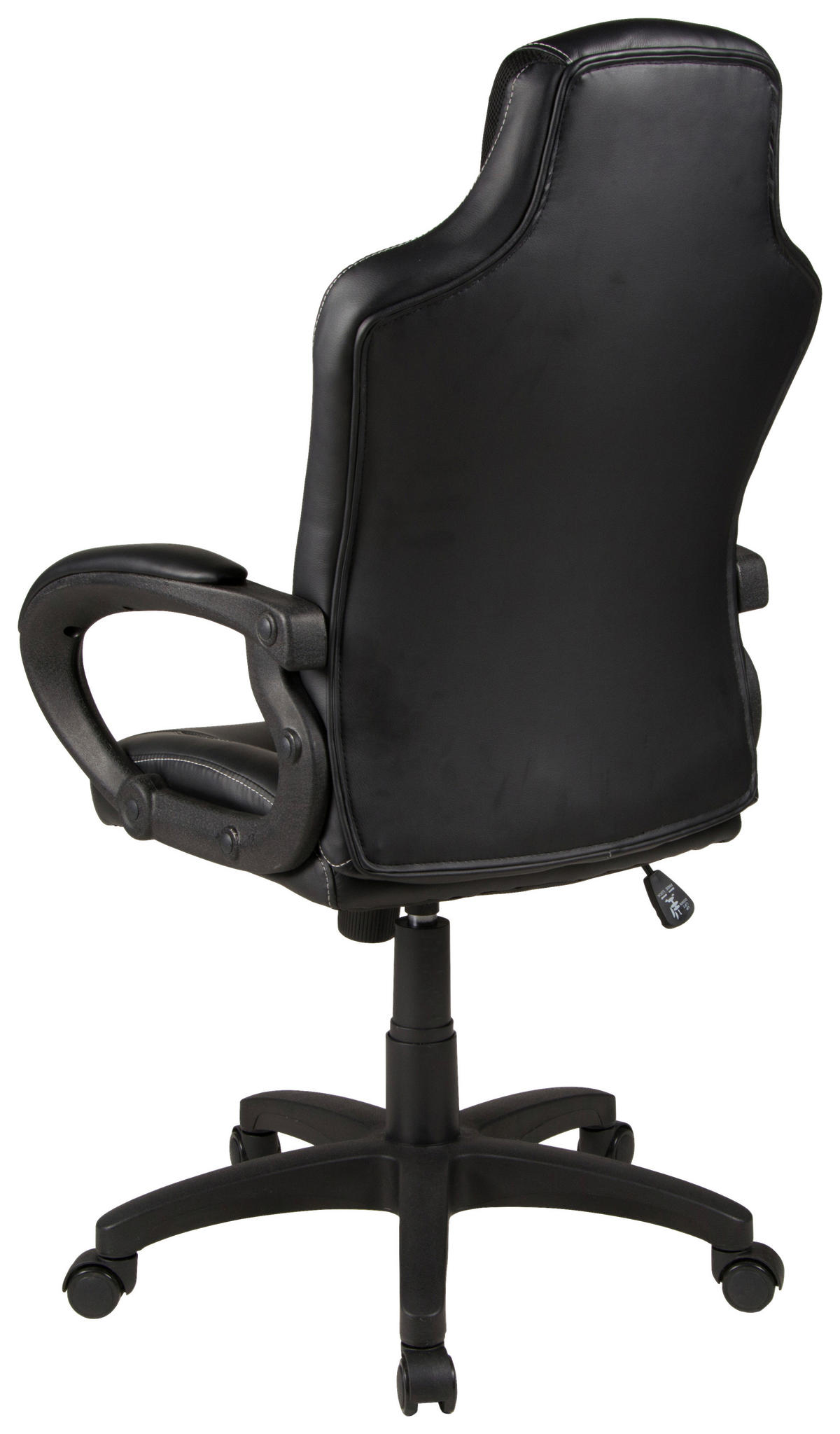 CHEFSESSEL Lederlook, Netz Schwarz  - Schwarz/Weiß, KONVENTIONELL, Textil (61/109-121/61cm) - Boxxx