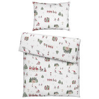 BETTWÄSCHESET Flanell 160/210 cm  50 cm/70 cm  - Weiss/Rot, Konventionell, Textil (160/210cm) - Esposa