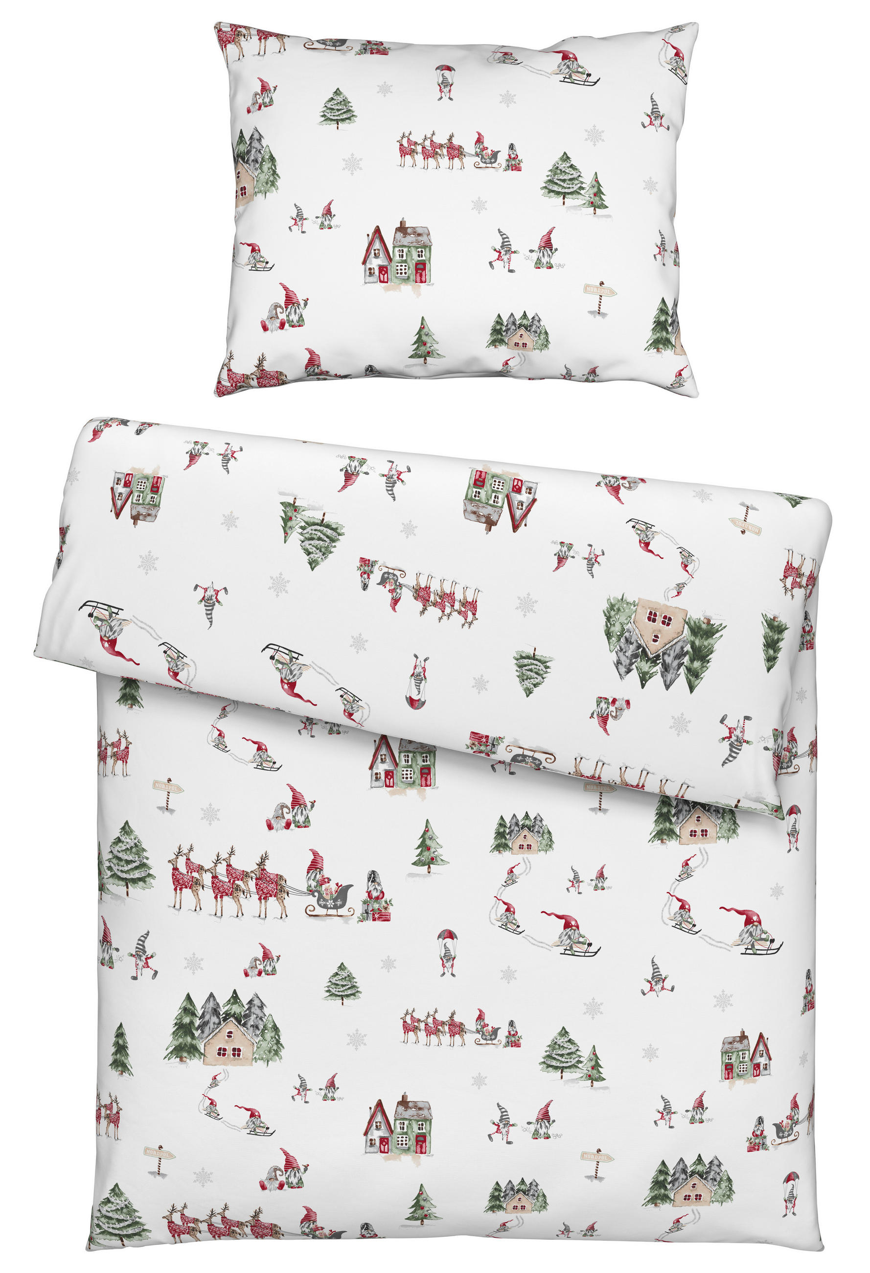 Esposa POSTEĽNÁ BIELIZEŇ, flanel, zelená, viacfarebná, červená, biela, 140/200 cm