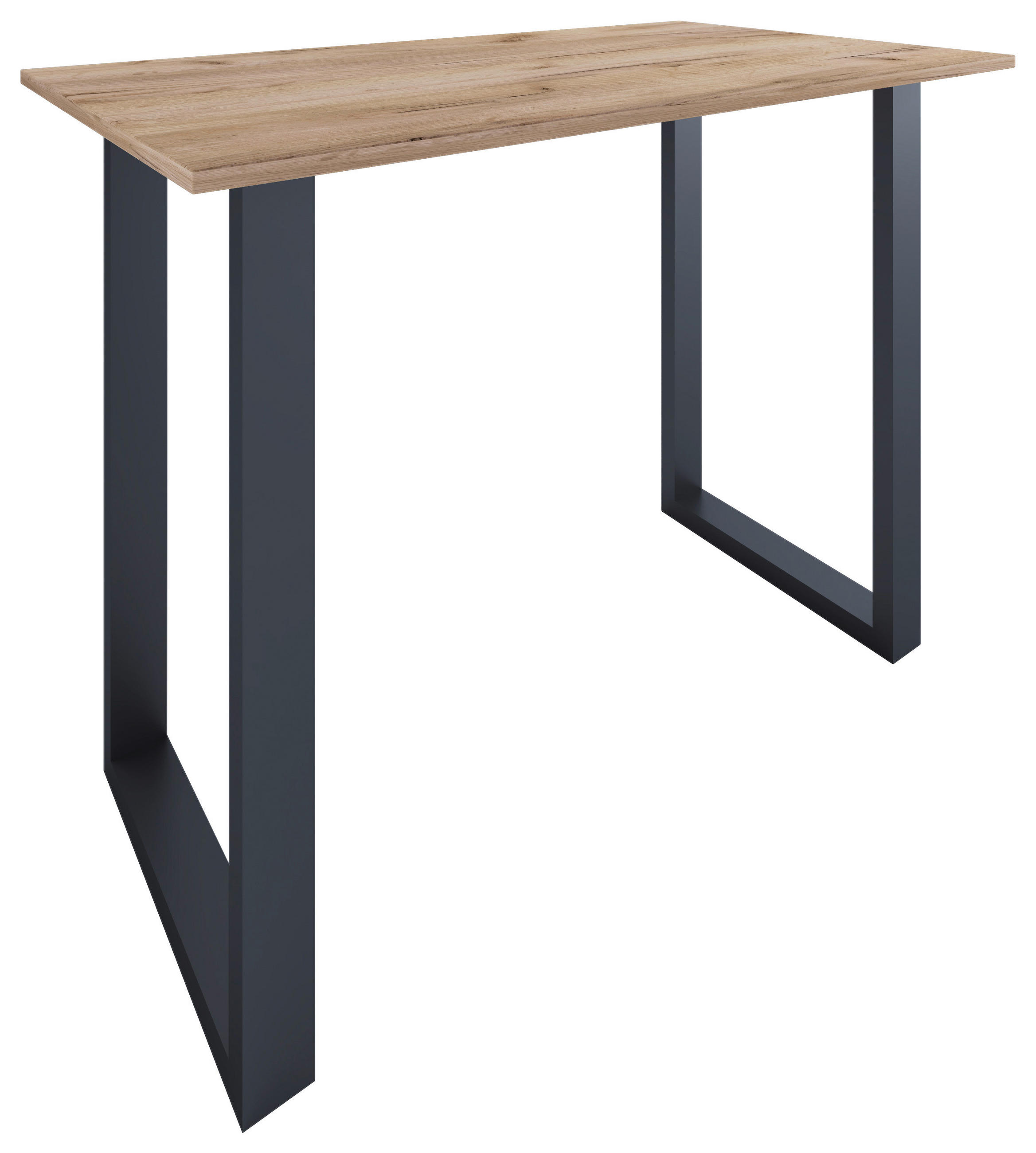 BARTISCH in Metall, Holzwerkstoff 140/102/80 cm   - Honigeiche/Silberfarben, KONVENTIONELL, Holzwerkstoff/Metall (140/102/80cm)