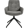 ARMLEHNSTUHL  Stoffauswahl, Typenauswahl, Sitzfläche 360° drehbar, Gestellauswahl Cord  - Schwarz/Grau, Design, Textil/Metall (63/90/69cm) - Johann Jakob