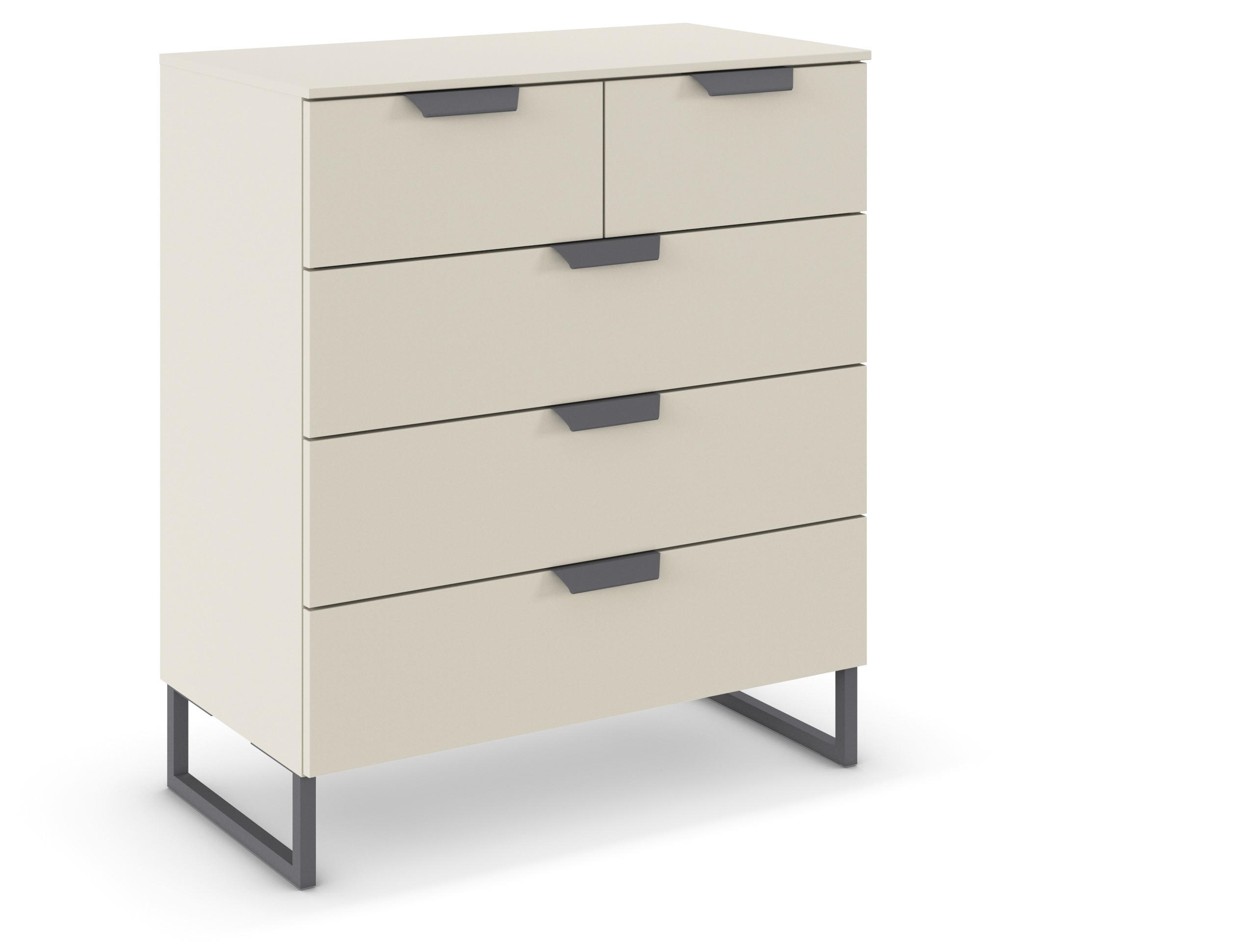KOMMODE  in 80/81/42 cm  - Champagner/Dunkelgrau, Design, Holzwerkstoff/Metall (80/81/42cm) - Carryhome