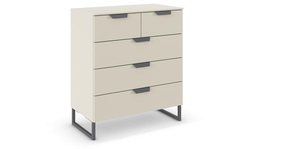 KOMMODE in 80/81/42 cm - Champagner/Dunkelgrau, Design, Holzwerkstoff/Metall (80/81/42cm) - Carryhome