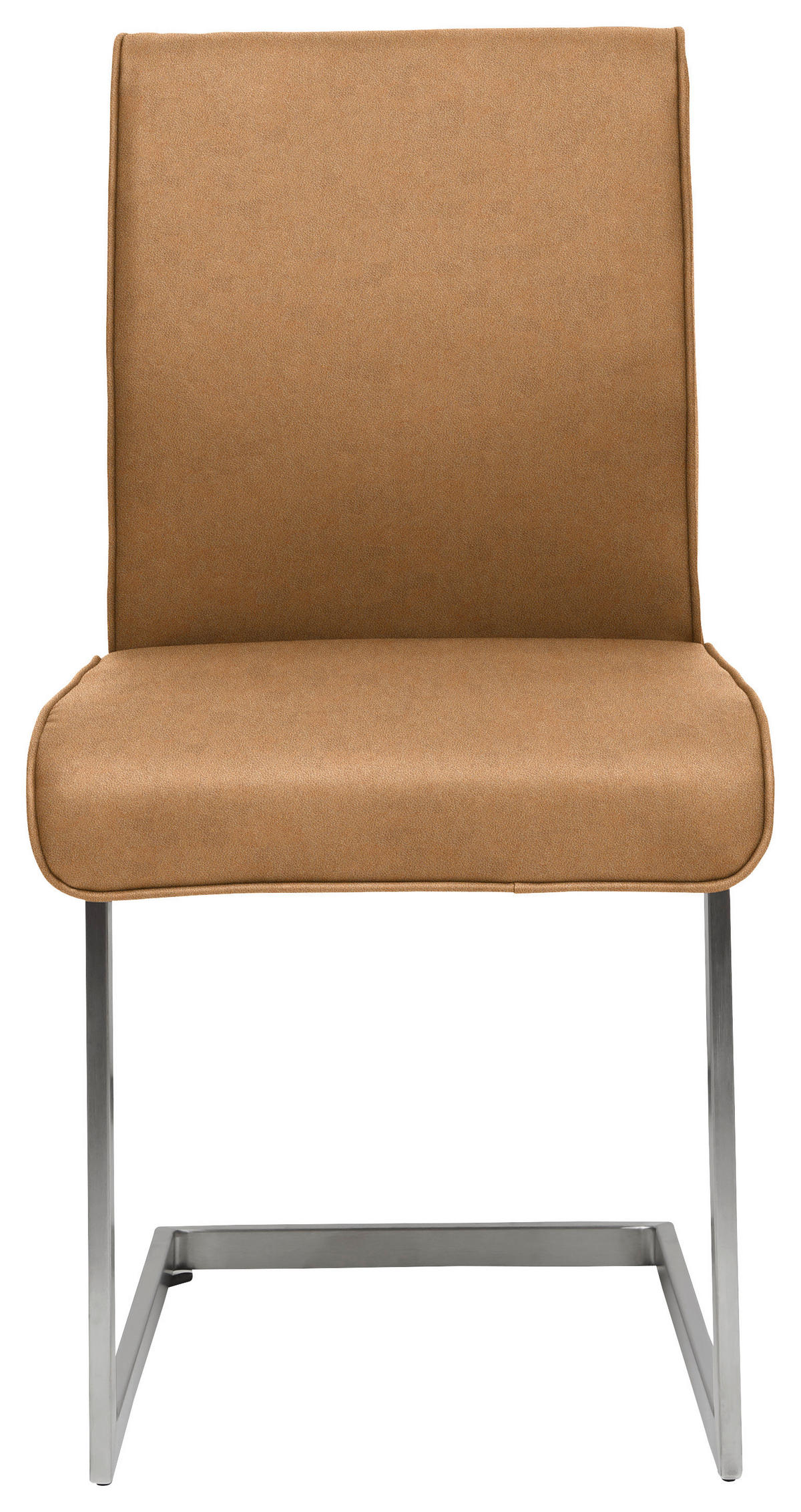 SCHWINGSTUHL  in Stahl Mikrofaser  - Edelstahlfarben/Cognac, Design, Holzwerkstoff/Textil (48/91/60cm) - Dieter Knoll