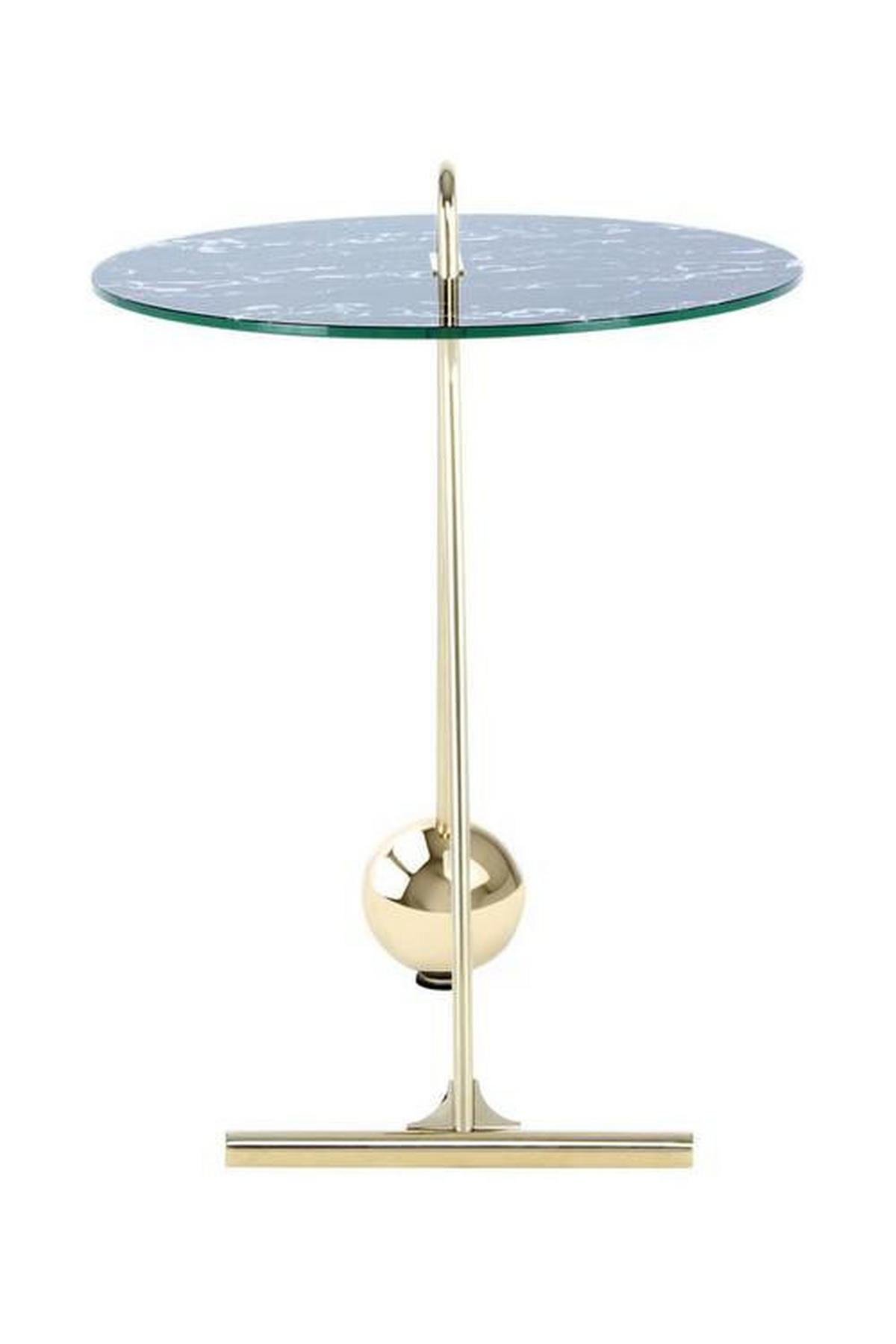 PRÍRUČNÝ STOLÍK, čierna, zlatá - čierna/zlatá, Basics, kov/sklo (46/60cm)