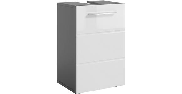 WASCHBECKENUNTERSCHRANK 40/60/31 cm  - Chromfarben/Weiß Hochglanz, KONVENTIONELL, Holzwerkstoff/Kunststoff (40/60/31cm) - Xora