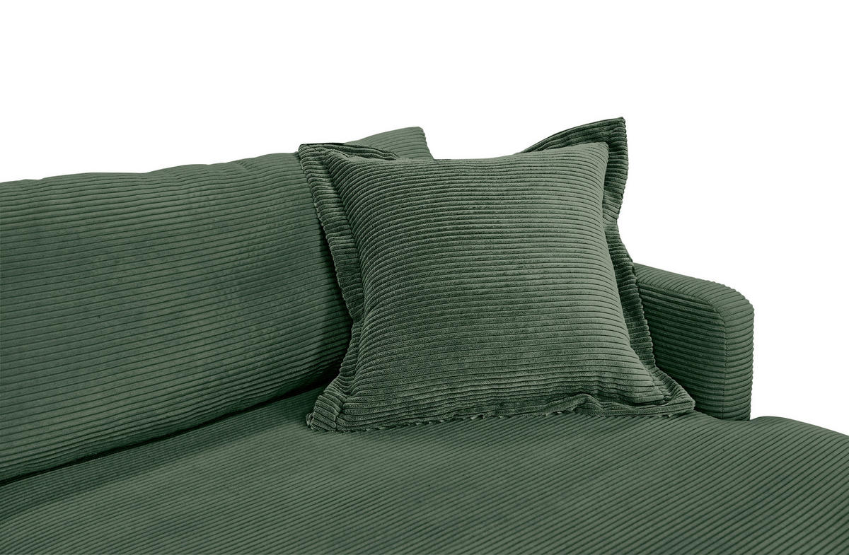 KUTNA GARNITURA tekstil  tamno zelena   - tamno zelena/crna, Design, tekstil/metal (268/193cm) - P & B