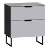 NACHTTISCH 45/53/43 cm  in Schwarz, Hellgrau  - Hellgrau/Schwarz, Design, Glas/Holzwerkstoff (45/53/43cm) - Jutzler
