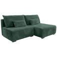 ECKSOFA Dunkelgrün Cord  - Dunkelgrün/Schwarz, MODERN, Holz/Textil (210/145cm) - Carryhome