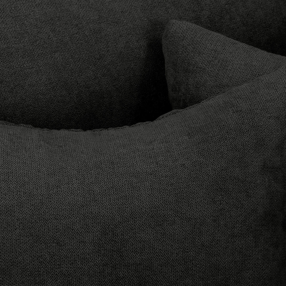 ECKSOFA inkl. Hocker Ariella in Mikrofaser Schwarz  161/231 cm  - Schwarz/Naturfarben, Design, Holz/Textil (161/231cm) - Livetastic