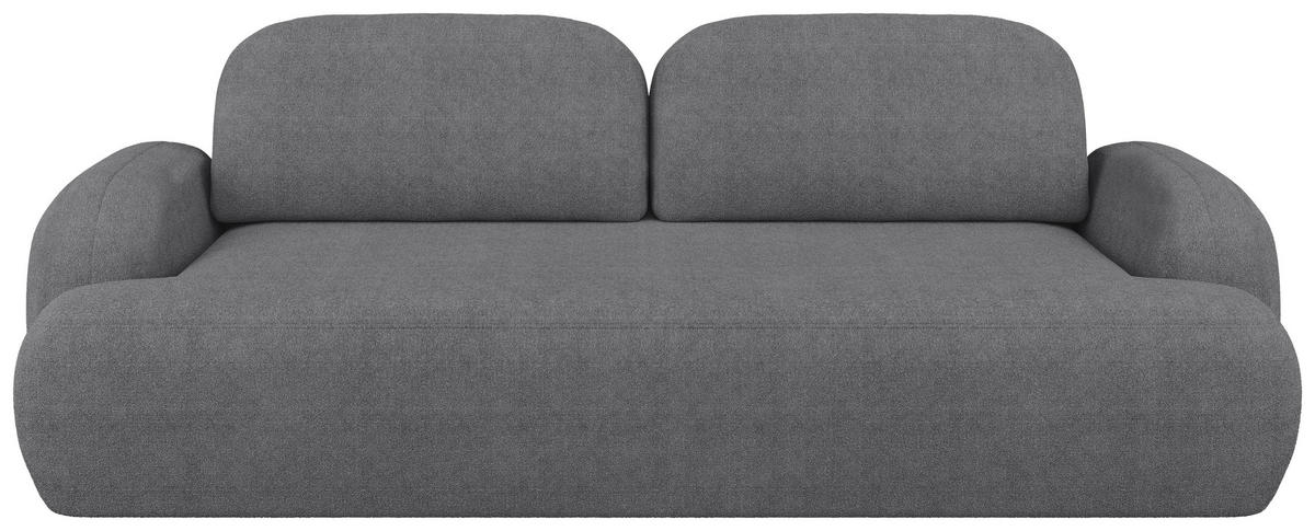3-SITZER-SOFA Sevilla Plus in Bouclé Dunkelgrau  - Dunkelgrau/Schwarz, Design, Kunststoff/Textil (256/93/120cm) - MID.YOU
