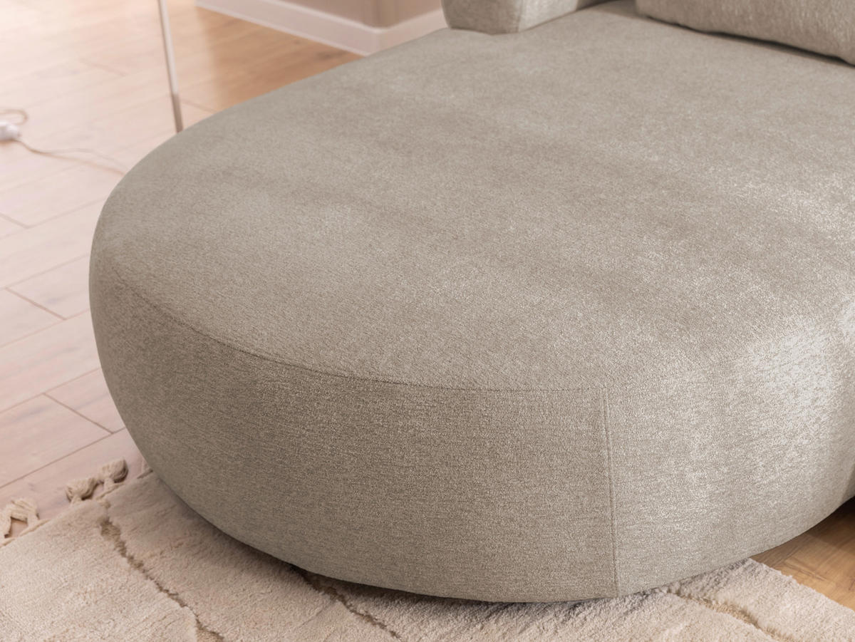 XXL-SESSEL Chenille Hellbraun    - Hellbraun/Schwarz, Design, Kunststoff/Textil (122/76/156cm) - Livetastic