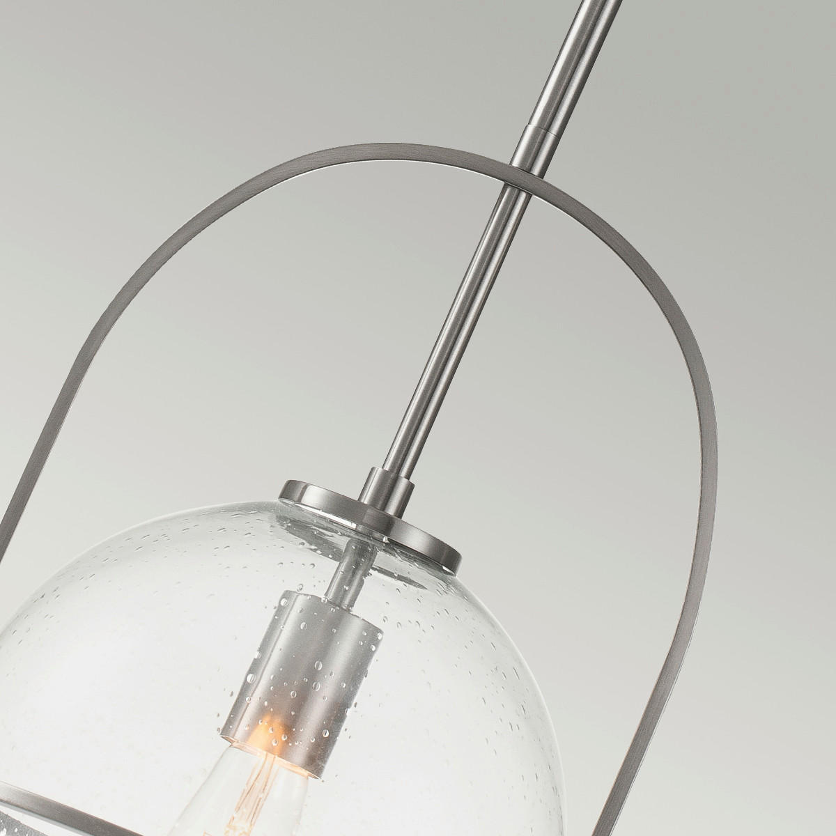 HÄNGELEUCHTE 28.9/50.3 cm    - Nickelfarben, Design, Glas/Metall (28.9/50.3cm) - Elstead Lighting