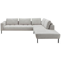 ECKSOFA in Flachgewebe Creme  - Creme/Schwarz, Design, Textil/Metall (308/270cm) - Pure Home Lifestyle