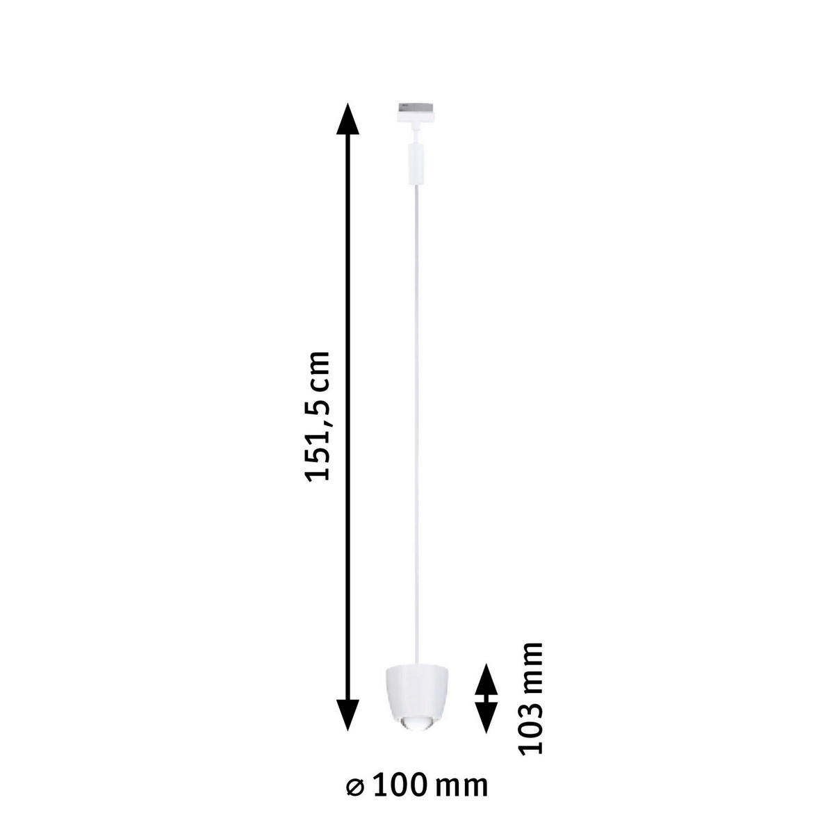 SCHIENENSYSTEM-HÄNGELEUCHTE URail Tyros 10,0/10,3 cm   - Weiß, Basics, Kunststoff (10,0/10,3cm) - Paulmann