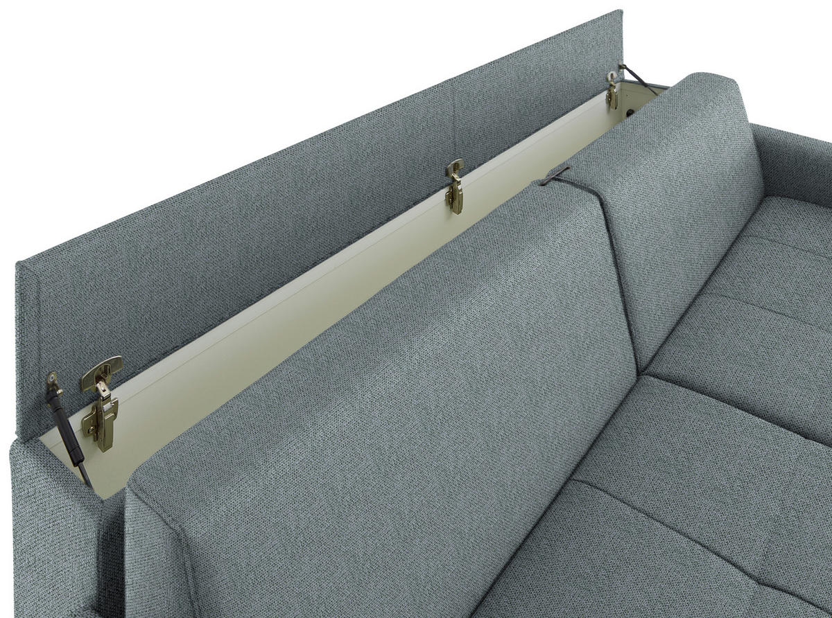 SCHLAFSOFA Flachgewebe Alufarben Stoffauswahl, Schlafen auf Sitzhöhe, Bettfunktion erhältlich, Armteil links, Armteil rechts, haustierfreundlicher Bezug  - Schwarz/Alufarben, Konventionell, Textil/Metall (232/77/116cm) - Dieter Knoll