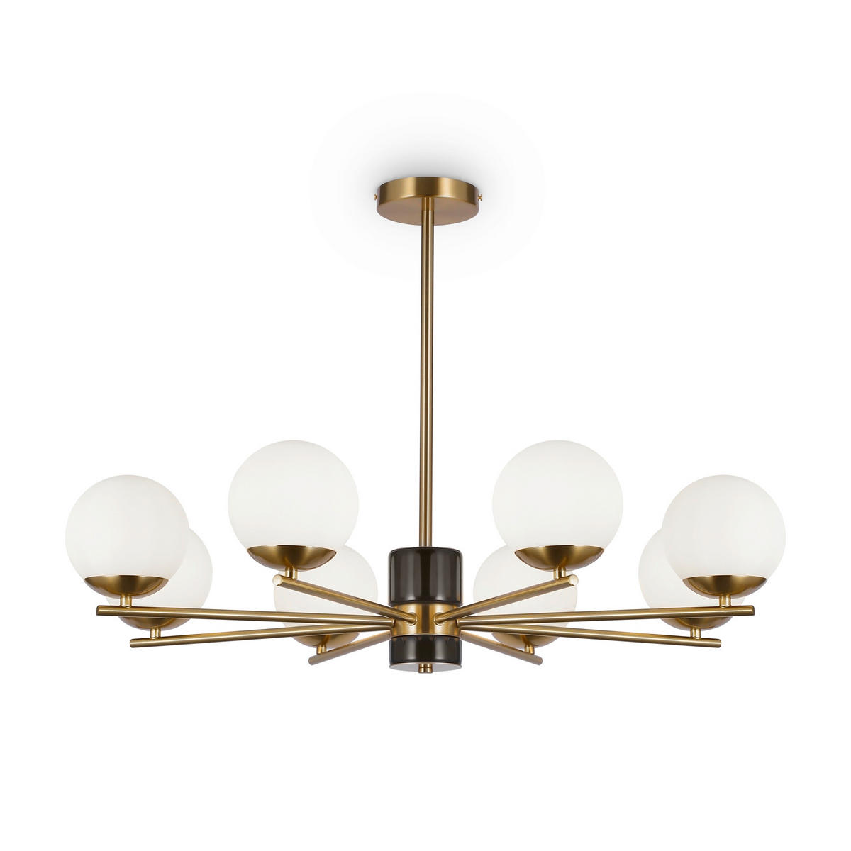 KRONLEUCHTER Modern 81/56 cm   - Messingfarben/Weiß, Trend, Glas/Metall (81/56cm) - MAYTONI