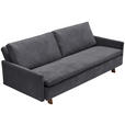 SCHLAFSOFA Flachgewebe Graublau  - Graublau/Eichefarben, KONVENTIONELL, Holz/Textil (220/85/98cm) - Carryhome