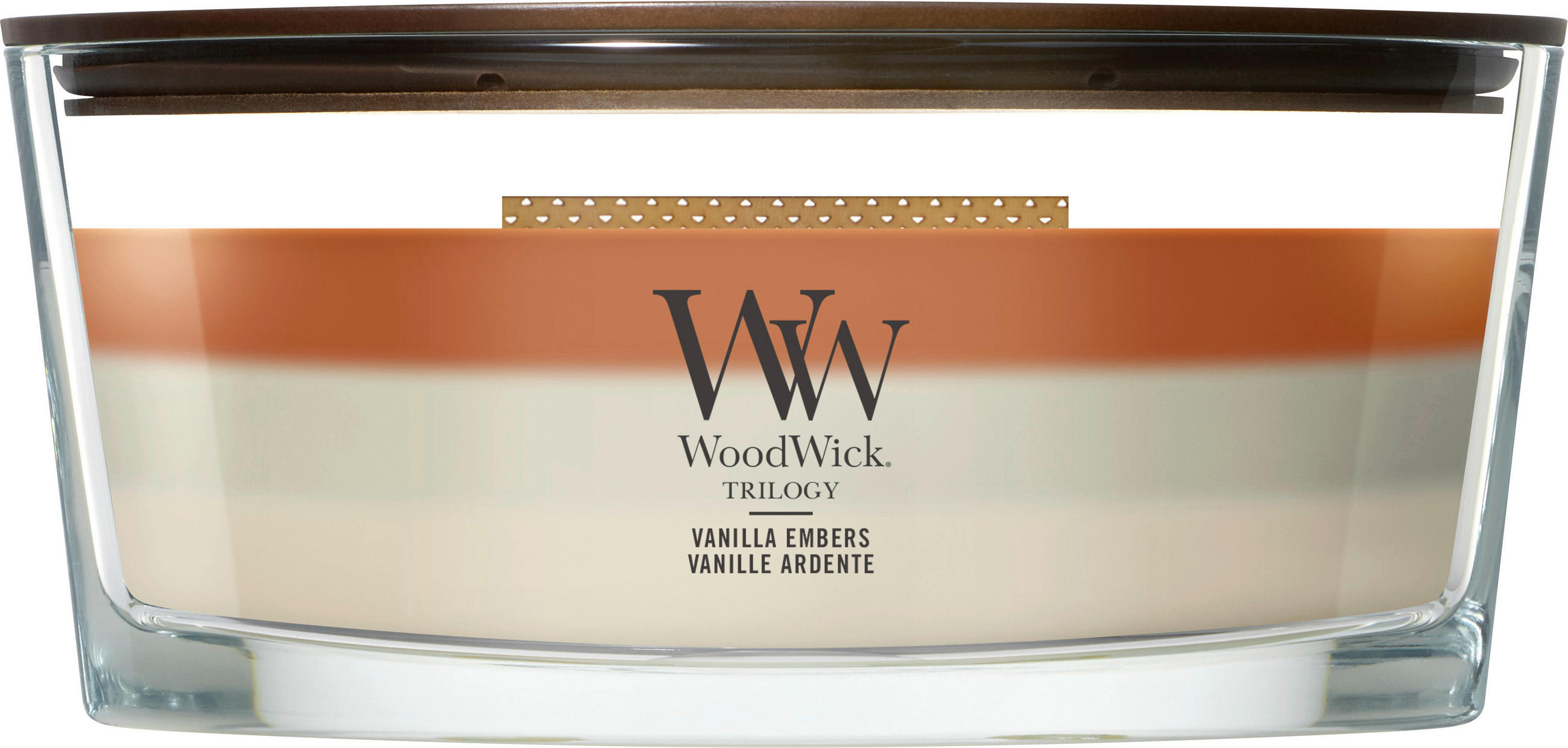 VONNÁ SVÍČKA  - bílá/bílomodrá, Basics, parafín/sklo (19/9/12cm) - WoodWick