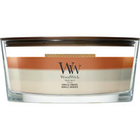 VONNÁ SVÍČKA  - bílá/bílomodrá, Basics, parafín/sklo (19/9/12cm) - WoodWick
