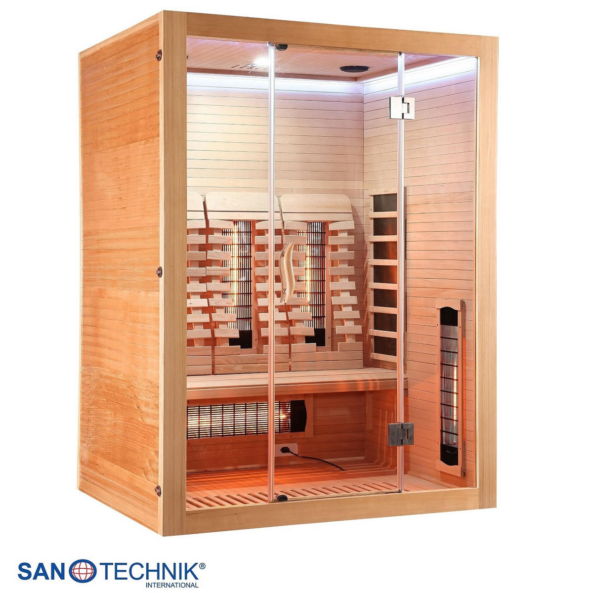 INFRAROTKABINE für 3 Personen OPEN  - Naturfarben, KONVENTIONELL, Holz (150/120/200cm) - Sanotechnik