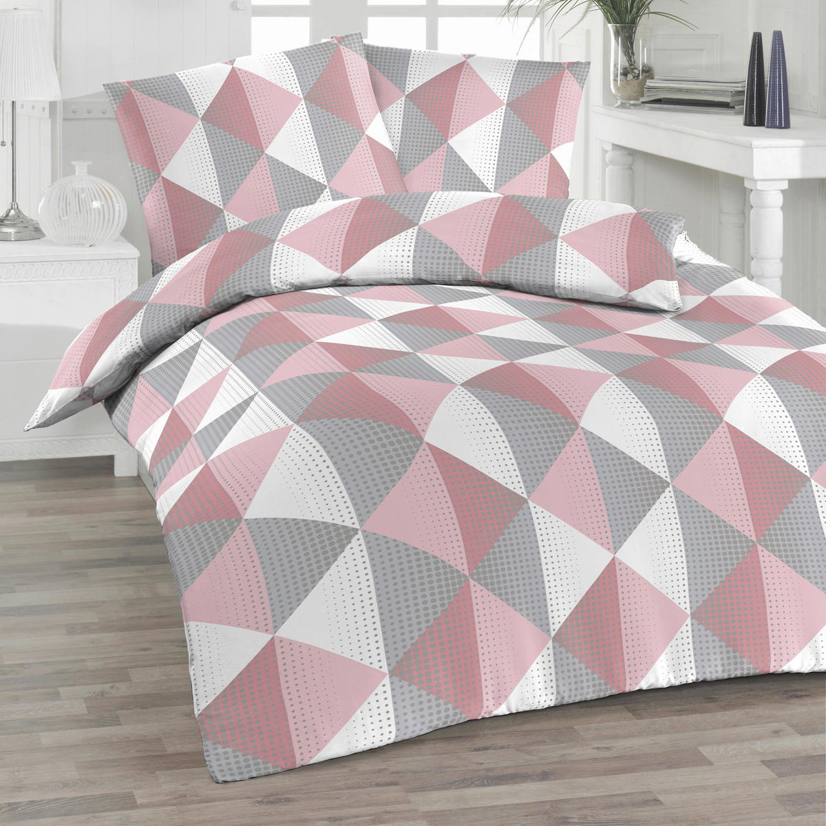 BETTWÄSCHE 2-teilig Renforcé 135/200 cm  - Hellgrau, Design, Textil (135/200cm) - Florella