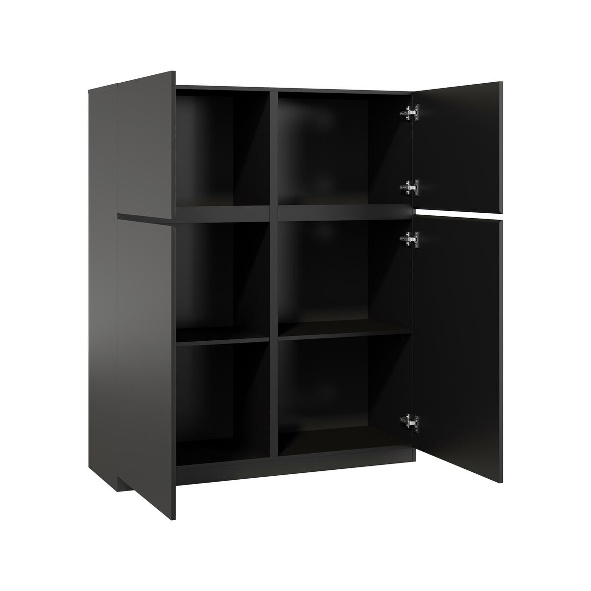 HIGHBOARD Bern 119,5/143/40 cm  - Schwarz, Design, Holzwerkstoff (119,5/143/40cm) - MID.YOU