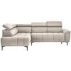 ECKSOFA Beige Velours  - Beige/Schwarz, Design, Textil/Metall (191/261cm) - Stylife