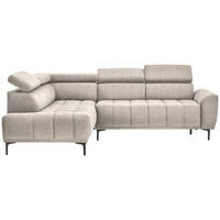 ECKSOFA Beige Velours  - Beige/Schwarz, Design, Textil/Metall (191/261cm) - Stylife