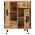 KOMMODE in 80/100/40 cm - Hellbraun/Schwarz, LIFESTYLE, Holz/Metall (80/100/40cm) - Landscape