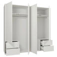 DREHTÜRENSCHRANK 224/214/60 cm,  in Weiß, 4-türig  - Weiß, Trend, Holzwerkstoff (224/214/60cm) - Carryhome