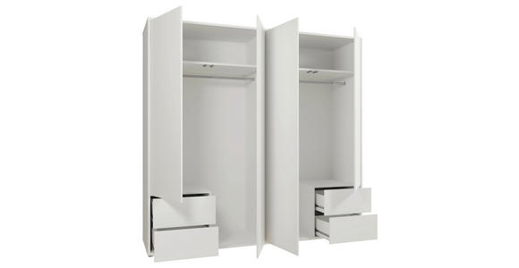 DREHTÜRENSCHRANK 224/214/60 cm,  in Weiß, 4-türig  - Weiß, Trend, Holzwerkstoff (224/214/60cm) - Carryhome