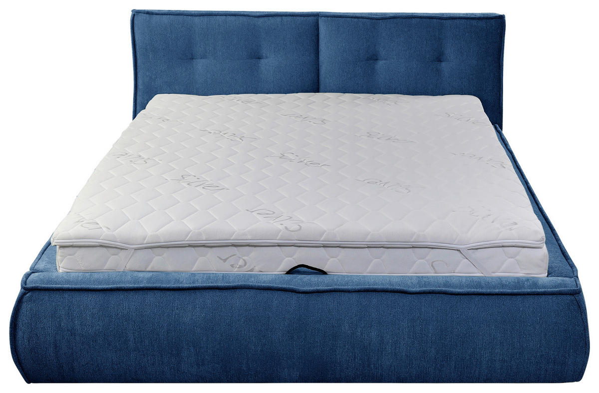 POLSTERBETT Lattenrost 180/200 cm  in Blau  - Blau/Beige, LIFESTYLE, Holz/Textil (180/200cm) - Livetastic