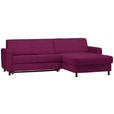 ECKSOFA in Webstoff Lila  - Lila/Schwarz, Design, Kunststoff/Textil (257/165cm) - Xora